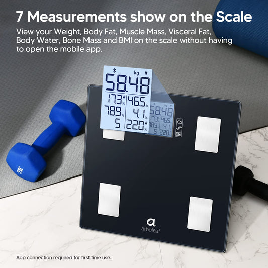Arboleaf Body Fat Scale with App, Digital Bathroom Scale, Body Composition Scale for Body Fat