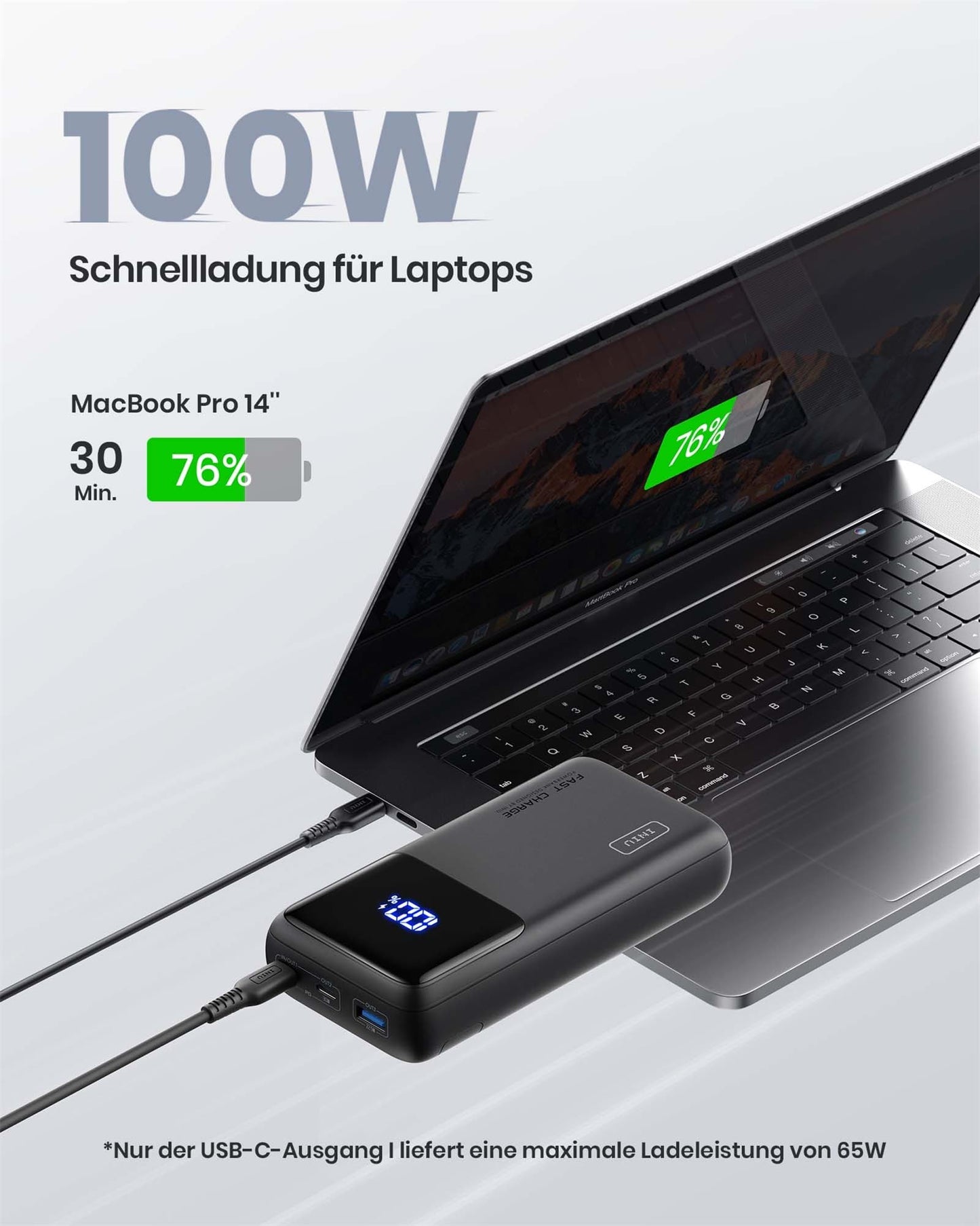 INIU Laptop Power Bank, 100W 25000mAh Powerbank with USB-C Input&Output, Small External Battery Pack Compatible with MacBook, Surface, iPad, Fire TV Stick, Camera, DJI, iPhone 18 16 15 14, Travel, Hiking, Office.