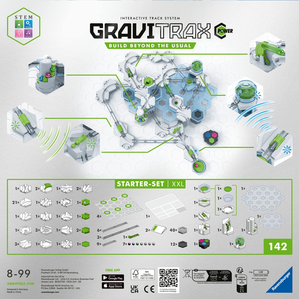 Ravensburger GraviTrax POWER Starter Set XXL for kids aged 8+ & Ravensburger GraviTrax POWER Expansion Interaction. Electronic accessories for spectacular marble runs, for kids aged 8+.