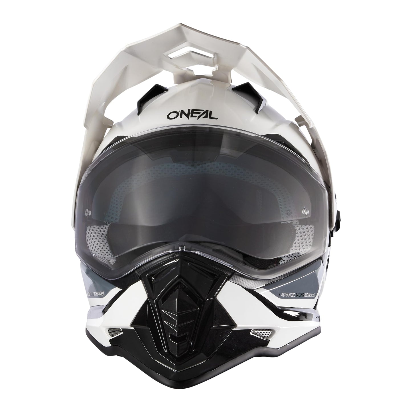 O'NEAL | Motorcycle Helmet | Enduro Bike | Ventilation openings for maximum airflow & cooling, integrated sun visor | Sierra Helmet R V.24 | Adult | Black White Gray | Size XXL