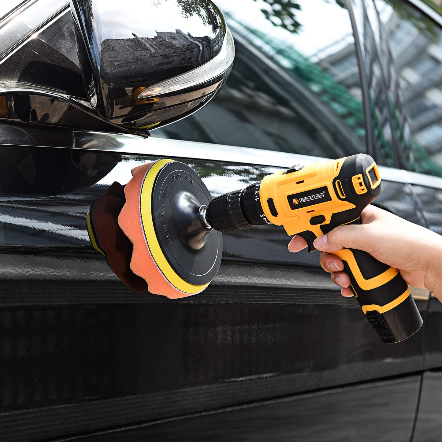 Kshineni 150mm polishing sponges pads, 11pcs polishing pad sponges set for car polishing attachment drill set for orbital polisher grinder polishing pad for polishing, sanding, waxing.