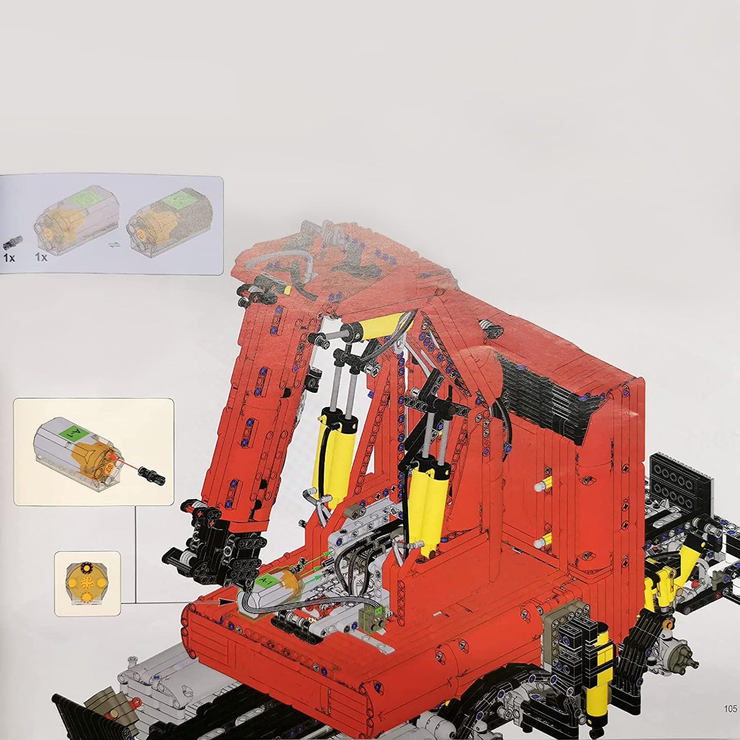 Mould King Pneumatic Kits with 10 types of pneumatic cylinders, MOC air pump piston pressure rods, 19-piece pneumatic accessory set suitable for crane truck/vehicle building block models.