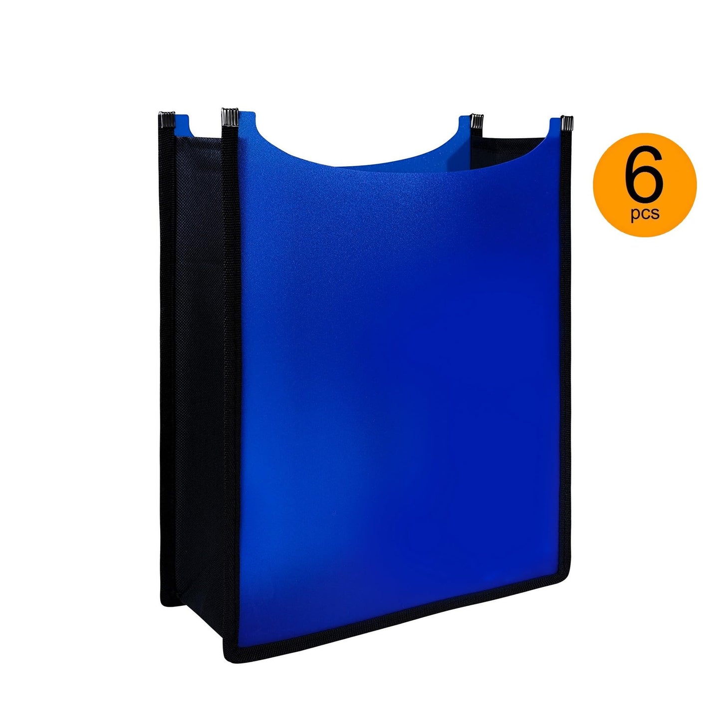 D.RECT 6-piece A4 schoolbag filing box, top open, kids plastic filing box for folders, books, notebooks, pads and documents, sturdy folder for backpack, blue.