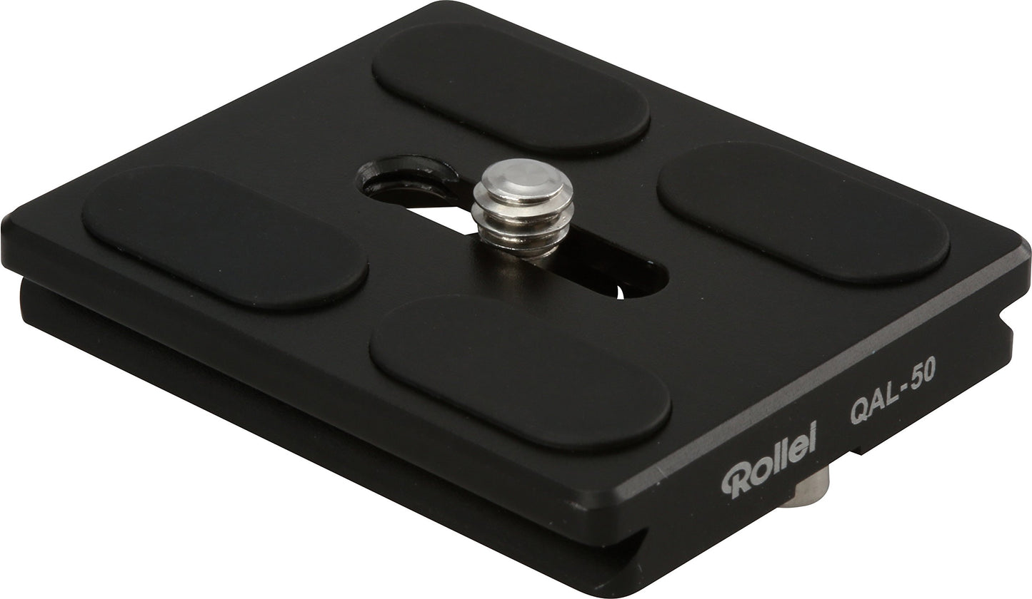 Rollei Carbon Tripod CT-5C, Black & QAL-50 - professional camera quick release plate, compatible with all cameras with 1/4 tripod thread and Arca Swiss - 2 pack
