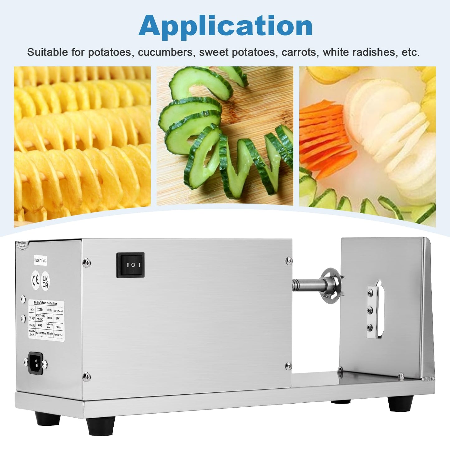 MXBAOHENG Electric Tornado Potato Cutter Automatic Homemade Electric Spiral Potato Slicer Twister Machine Supplier