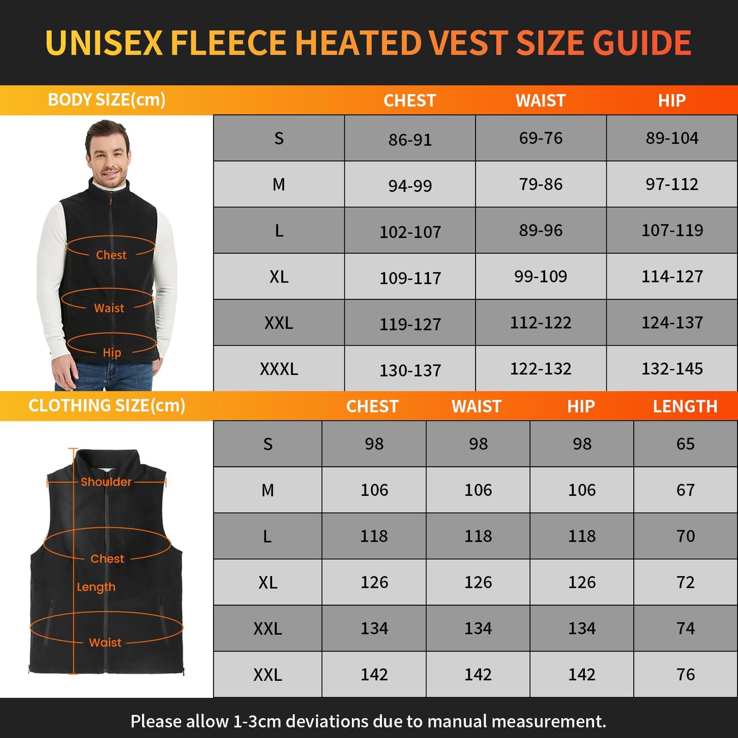 ISOPHO Heated Vest Women Men, Heated Vest USB Charging Heated Vest Unisex Warming Heated Vest with 13 Adjustable Temperature, Heated Jacket Winter Vest for Outdoor Hiking (No Battery)
