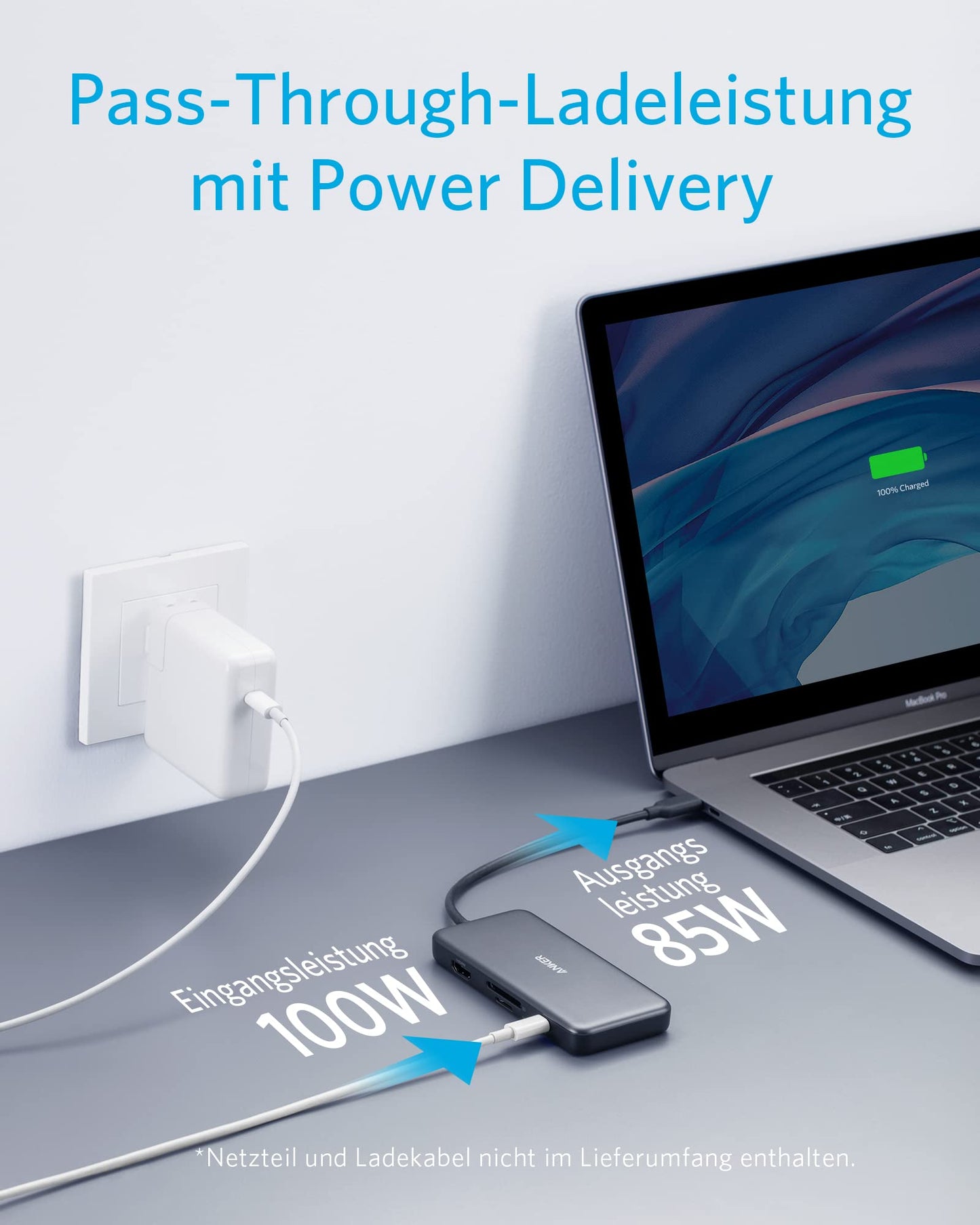 Anchor USB C Hub, 7-in-1 adapter with 4K HDMI, 100W power delivery, USB C, 2 USB A 5Gbps data ports, microSD & SD card slots. Compatible with MacBook Air, MacBook Pro, XPS, etc.