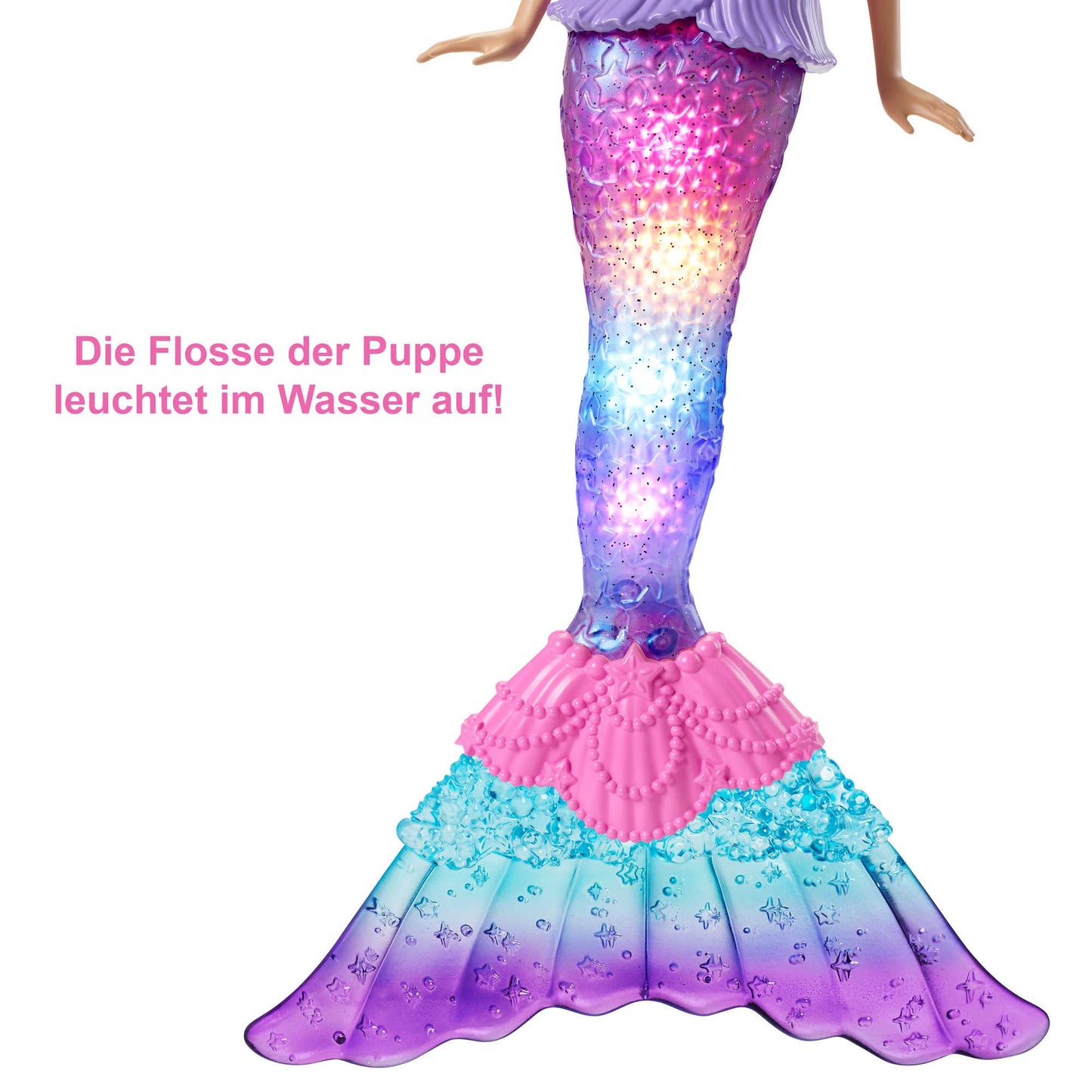 Barbie Dreamtopia Magic Lights Mermaid Doll with blonde hair, Barbie doll with mermaid tail, suitable as a gift for children ages 3 and up, HDJ36