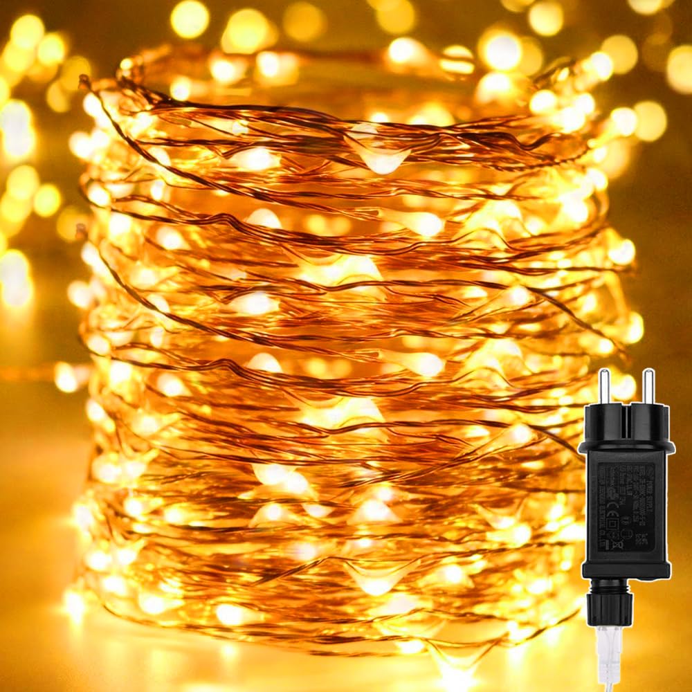 100M LED String Lights with 1000 LEDs Copper Wire, Waterproof Christmas Lighting with 8 Modes for Outdoor Indoor Decoration in Rooms, Christmas, Trees, Garden, Party, Wedding Decor, Warm White
