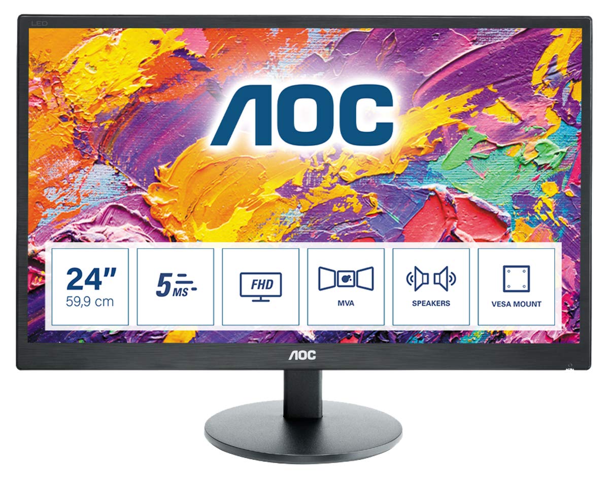 AOC M2470SWH - 24 inch FHD Monitor (1920x1080, 60 Hz, VGA, HDMI) black