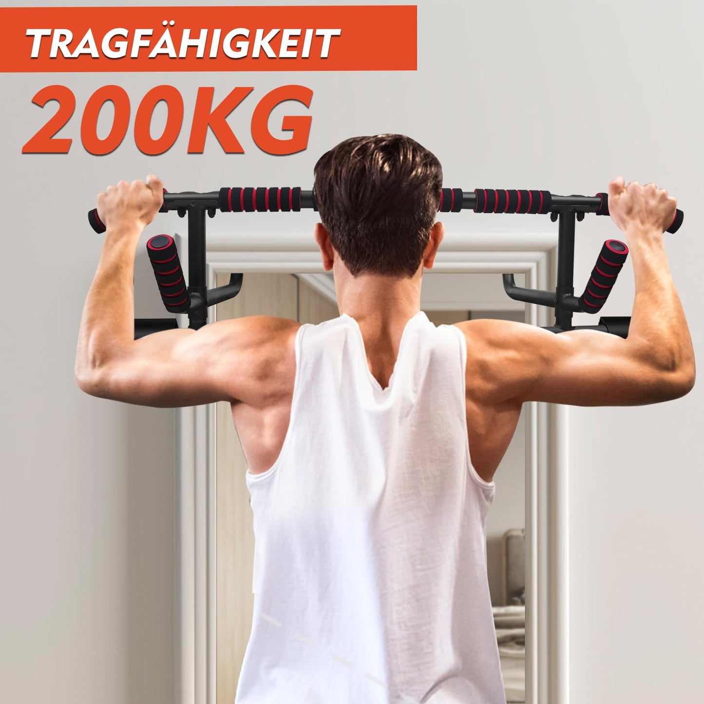 DH FitLife Pull Up Bar Doorway without Screws | Pull up bar Doorway | Bar gymnastics bar door bar for hanging | including suspension trainer | For door frames 70-92cm