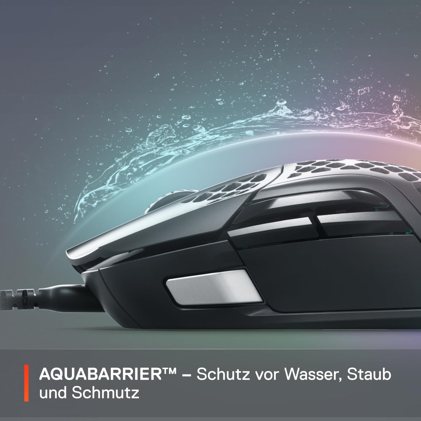 SteelSeries Aerox 5 - RGB gaming mouse with surface cutouts - Lightweight and water-resistant - Optical TrueMove Air sensor with 18,000 DPI.