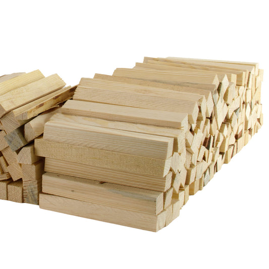 There are 20kg of kindling wood firewood firelighters ready to use for fire pits and campfires. Perfect for your fireplace, smoker, grill, BBQ, or oven.