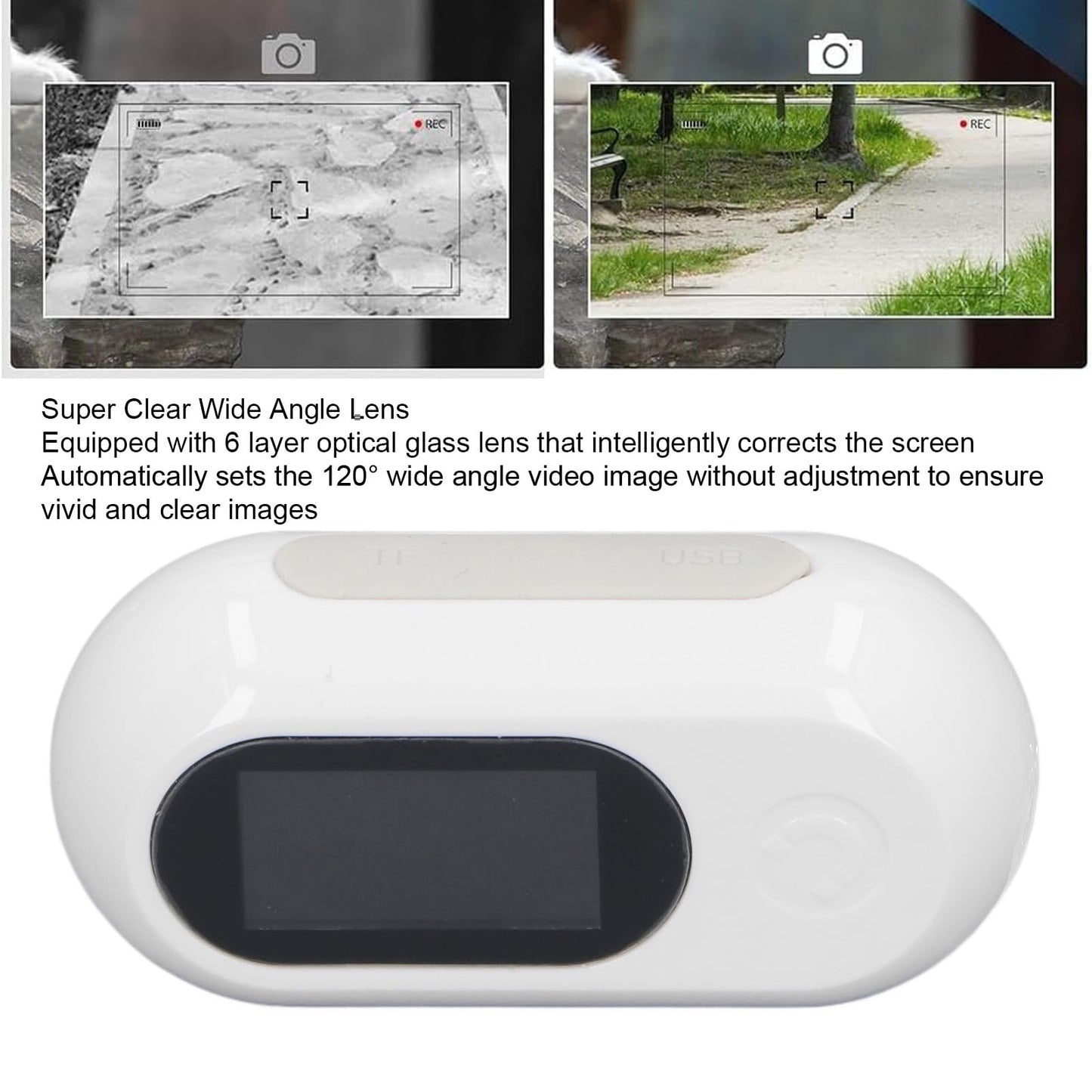 Jectse cat collar camera, no Wi-Fi required, 120-degree wide-angle pet camera, action camera with video recording, pet camera for indoor and outdoor use (White)