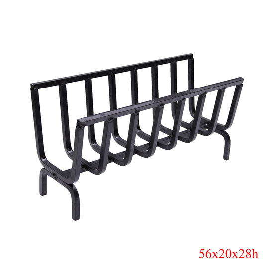 Bongiovanni Foundry | Wood Burner | Indoor Wood Rack | Outdoor Wood Rack | Fire Pit | made of iron for fireplace and grill (56 x 20 x 28 h)