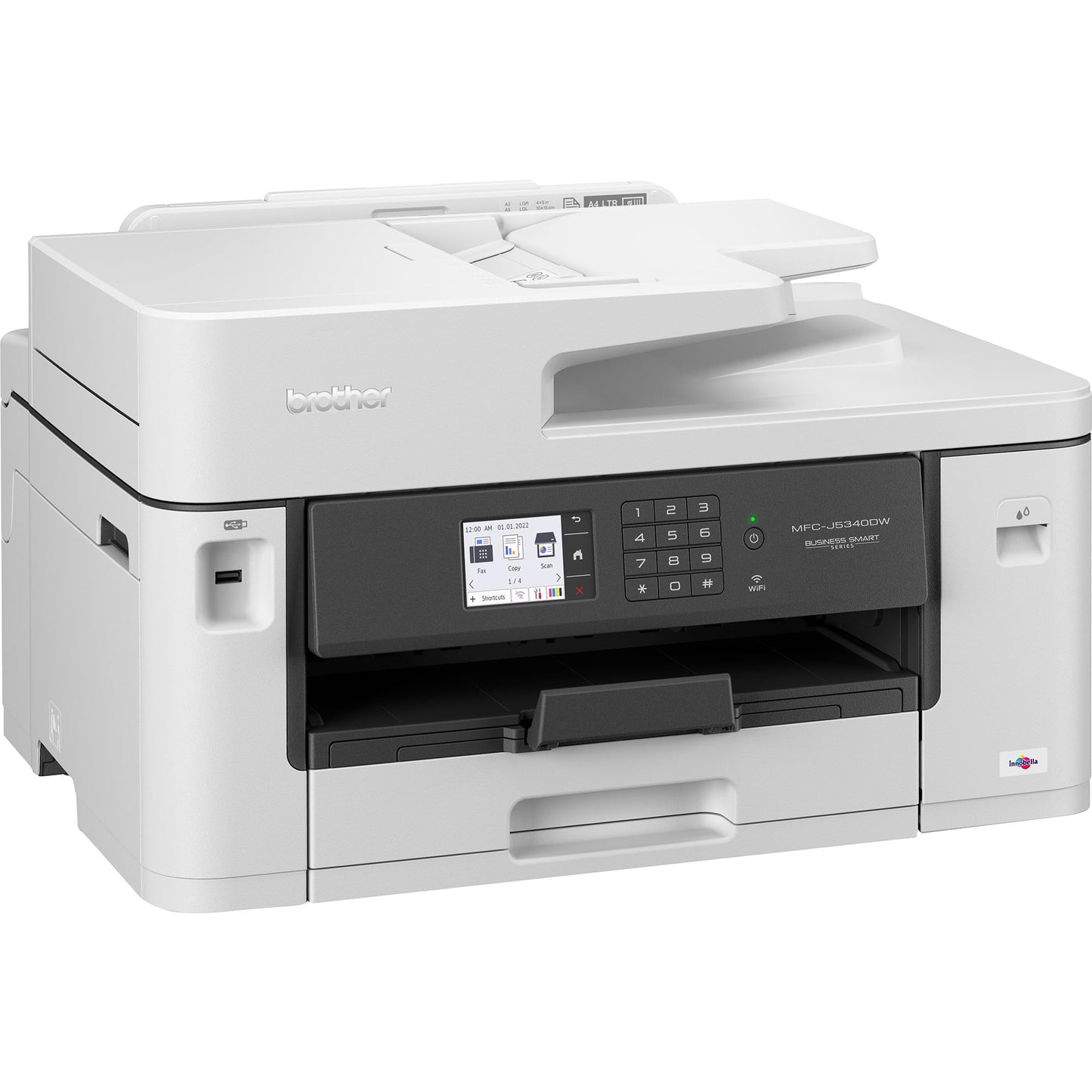 Brother MFC-J5340DWE EcoPro 4-in-1 Color Inkjet Multifunction Printer (250-sheet paper tray, printer, scanner, copier, fax), light gray