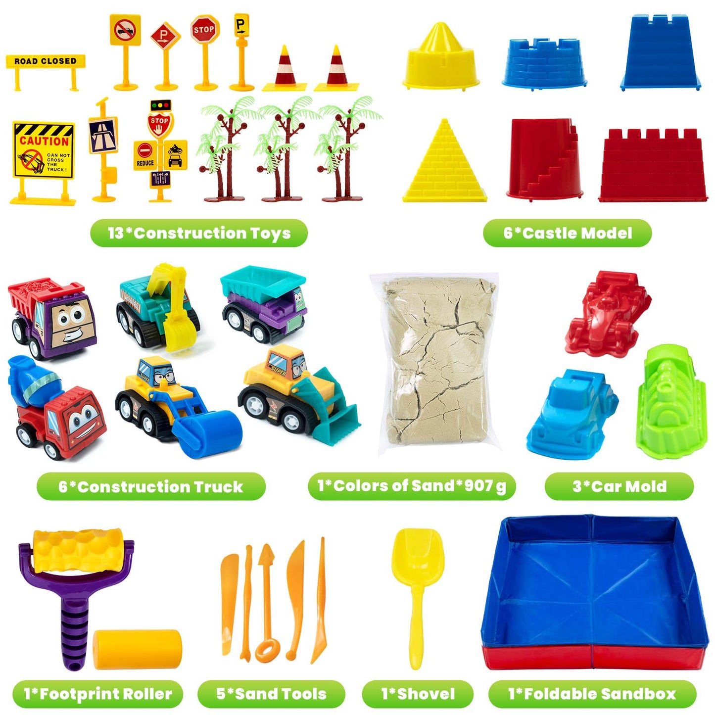CROSOFMI Magic Sand For Kids Set Play Sand Foldable Sandbox for Boys Girls 3 4 5 6 7+ Years Old