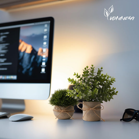 YVONNEYI 4 piece artificial plant for living room decor, fake plants like real eucalyptus, faux plant for home bedroom bathroom kitchen office room windowsill home interior decor (005, 4 pieces)