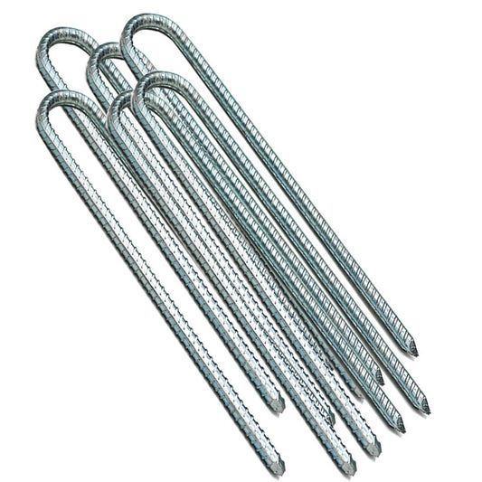 SOONPAM Ground Anchor Tent Pegs Garden Earth Anchor Galvanized Reinforcement Pegs Earth Nail Earth Spike Construction Anchor Nail Tent Stake (12-inch 6 Pack)