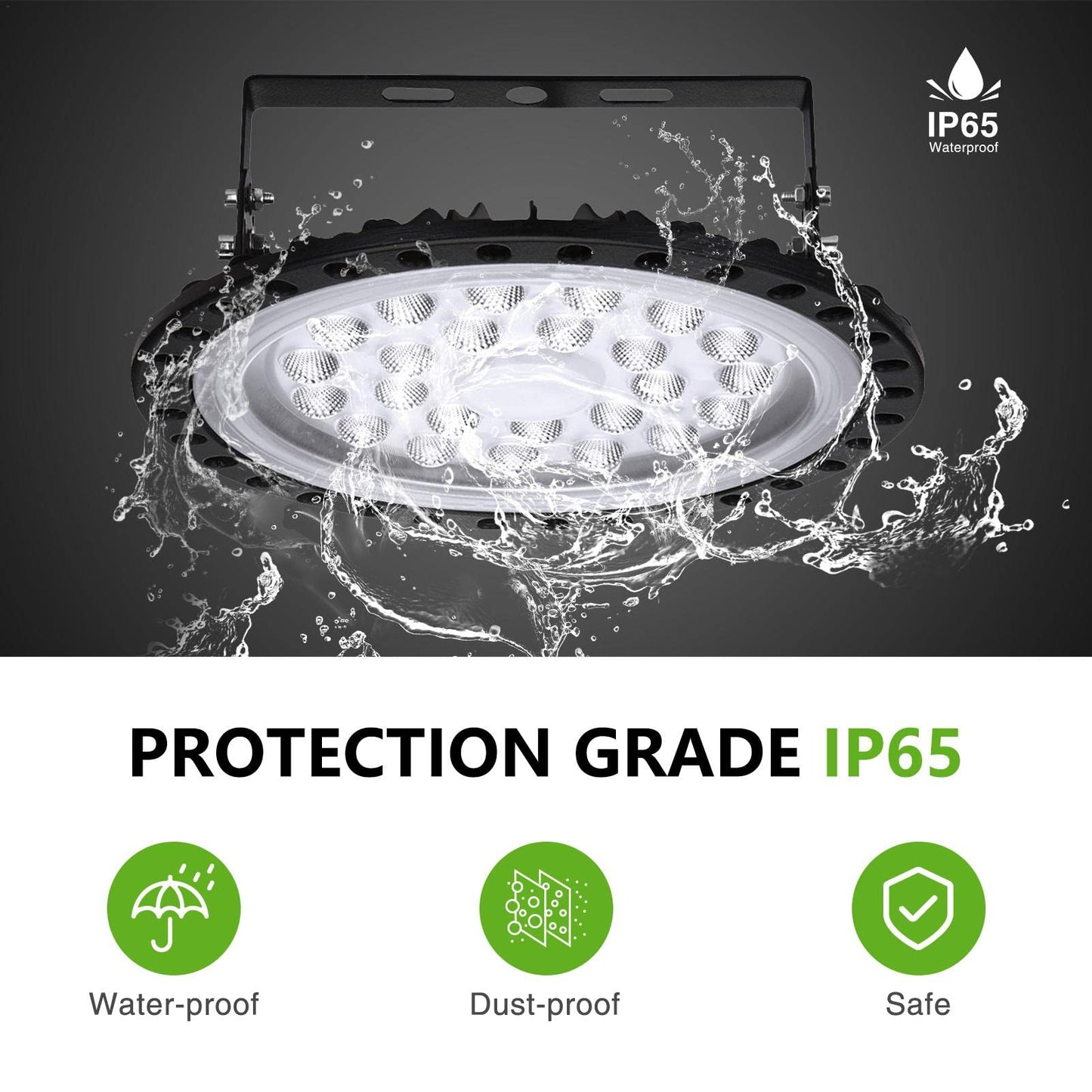 Hondony 10-Pack LED UFO Industrial Lamp, 100W LED Warehouse Light, 6500K Daylight LED High Bay Light, IP67 Waterproof UFO LED Workshop Lamp, LED Floodlight for Factory Warehouses, Stadiums, Workshops.