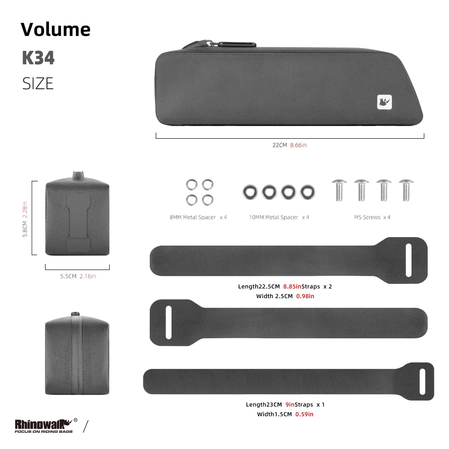 Rhinowalk bicycle frame bag 0.7L waterproof tube bag top tube bags bike bag front bag handlebar bag bike accessory