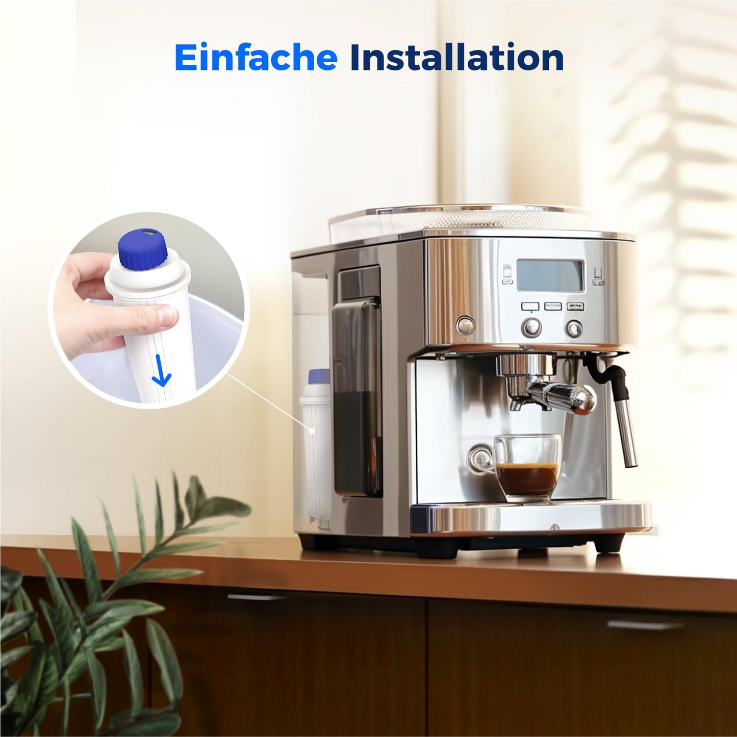 Waterdrop Coffee Filter, replacement for De'Longhi® water filter DLSC002. Compatible with De'Longhi® Magnifica® S, Eletta® Explorer, Dinamica®, and ECAM series coffee machines and espresso makers (4).