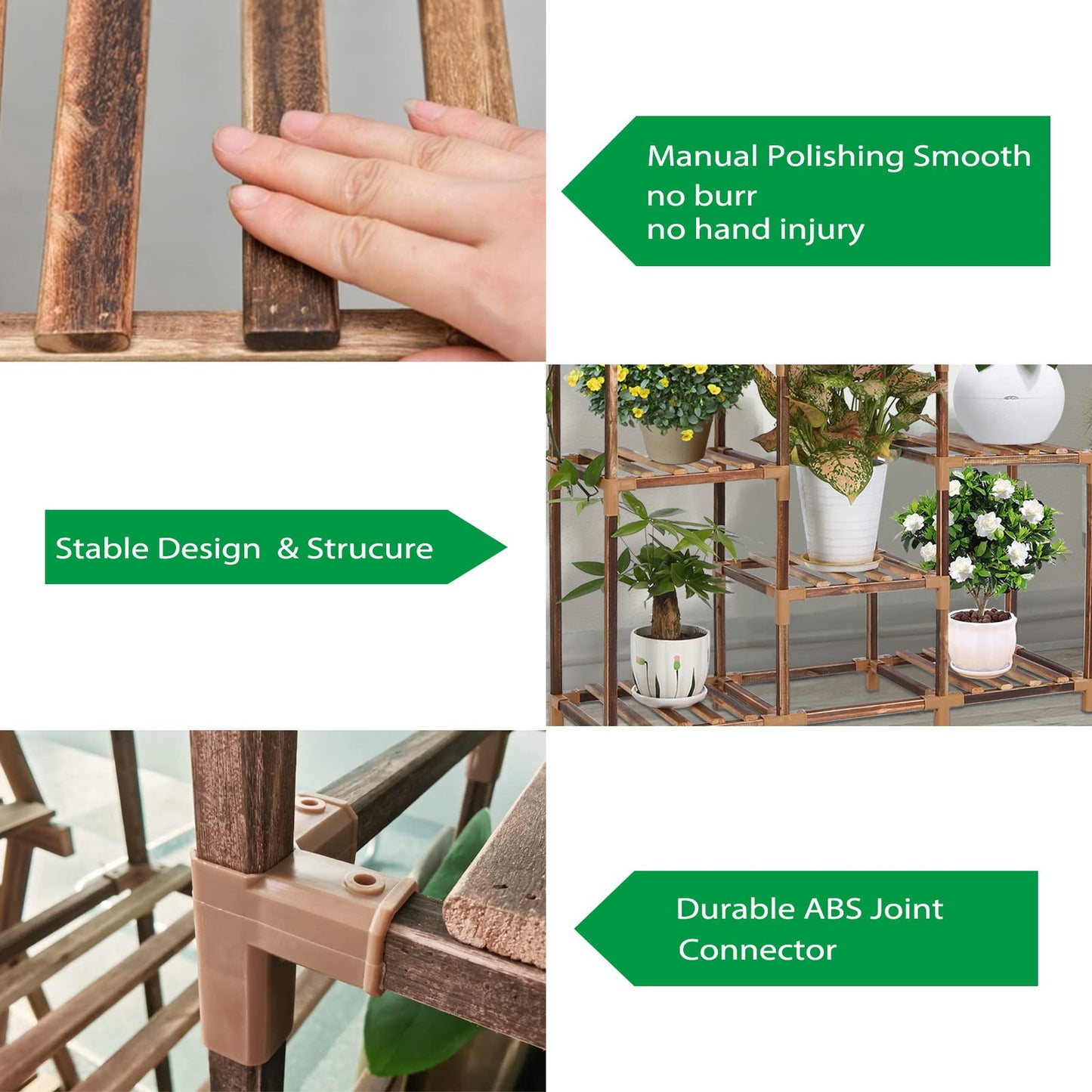 VIEWALL wooden plant shelf flower stand multifunctional creative wooden flower ladder decoration plant stand for indoor outdoor balcony living room office garden 7 tiers