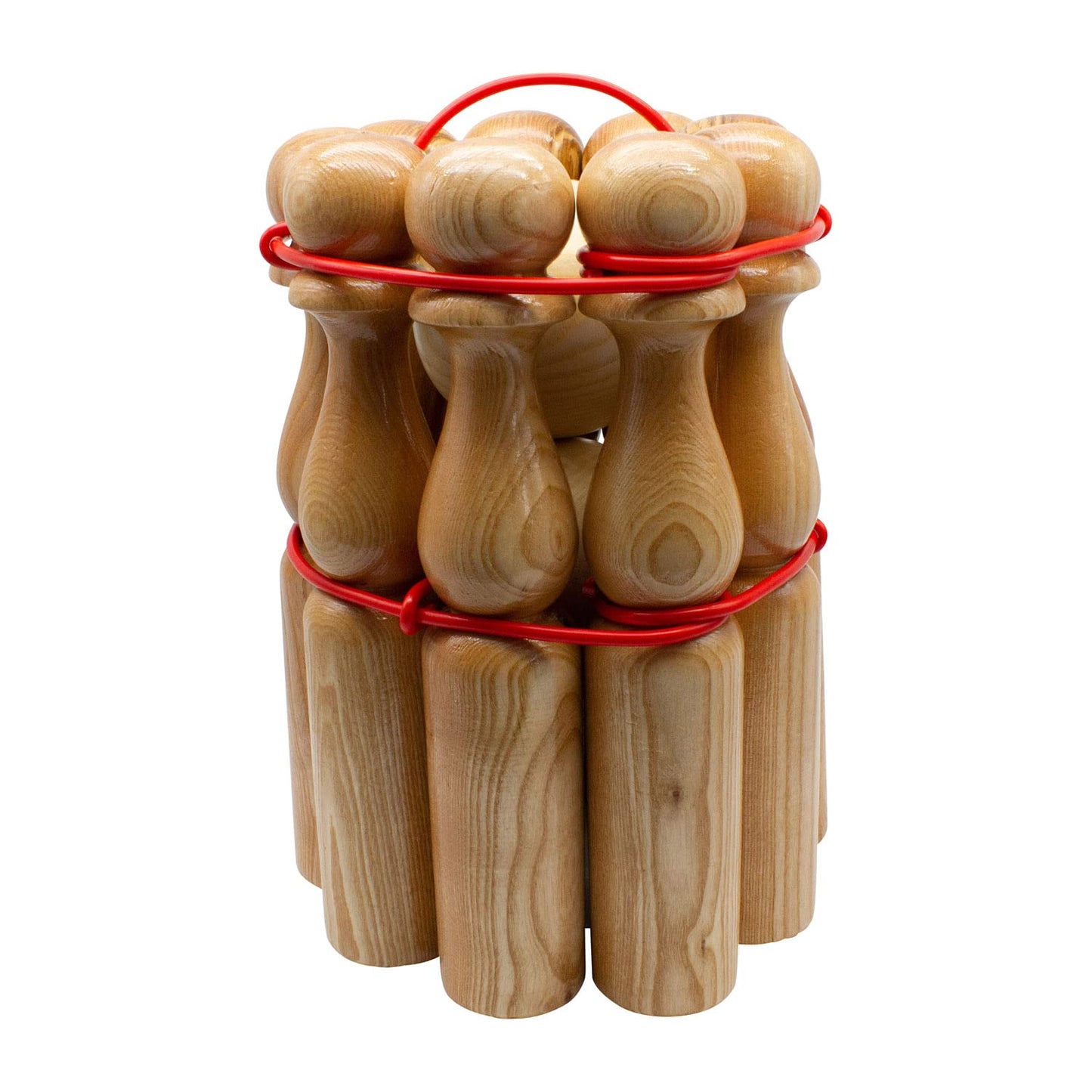 GICO Skittles Skittle set Bowling made of wood for kids and adults - In & outdoor fun with high-quality solid wood - Made in EU - Height 30 cm - 3019