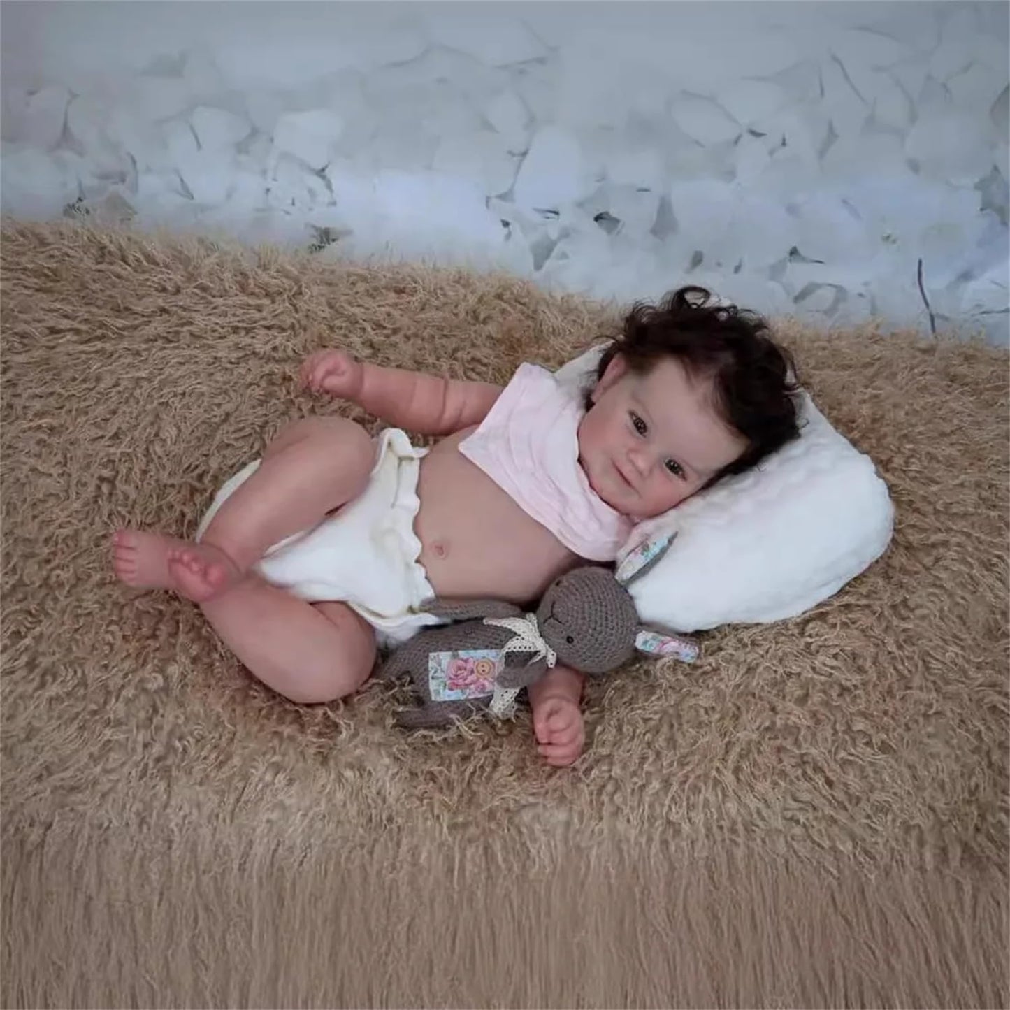 Anano Reborn full silicone baby doll lifelike girl 50CM baby dolls like a real baby doll girl Maddie, waterproof full body silicone soft newborn reborn babies.