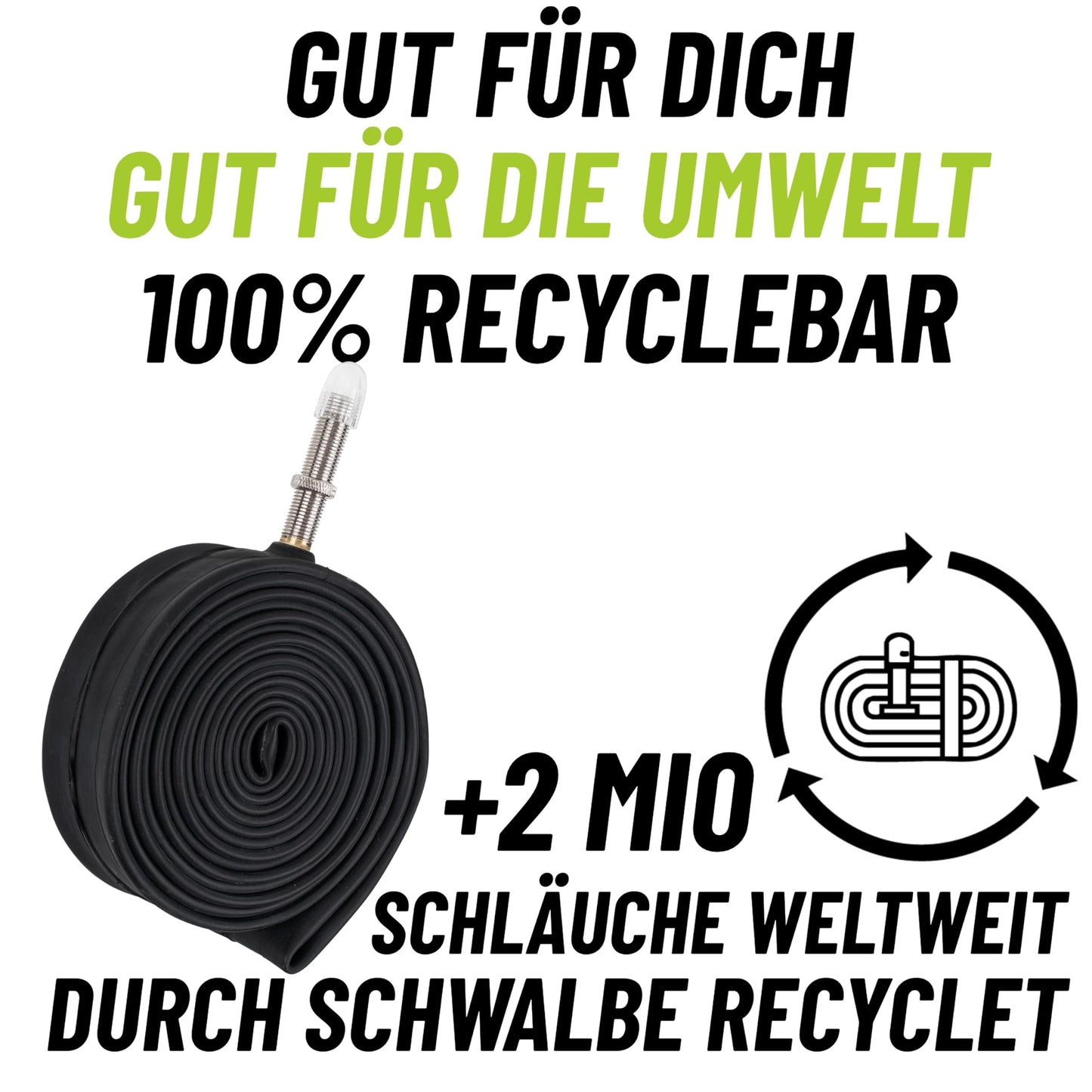 2 pack Schwalbe bicycle tube AV13 40mm 26 inch (40/62-559) including 3 MSZweirad tire levers