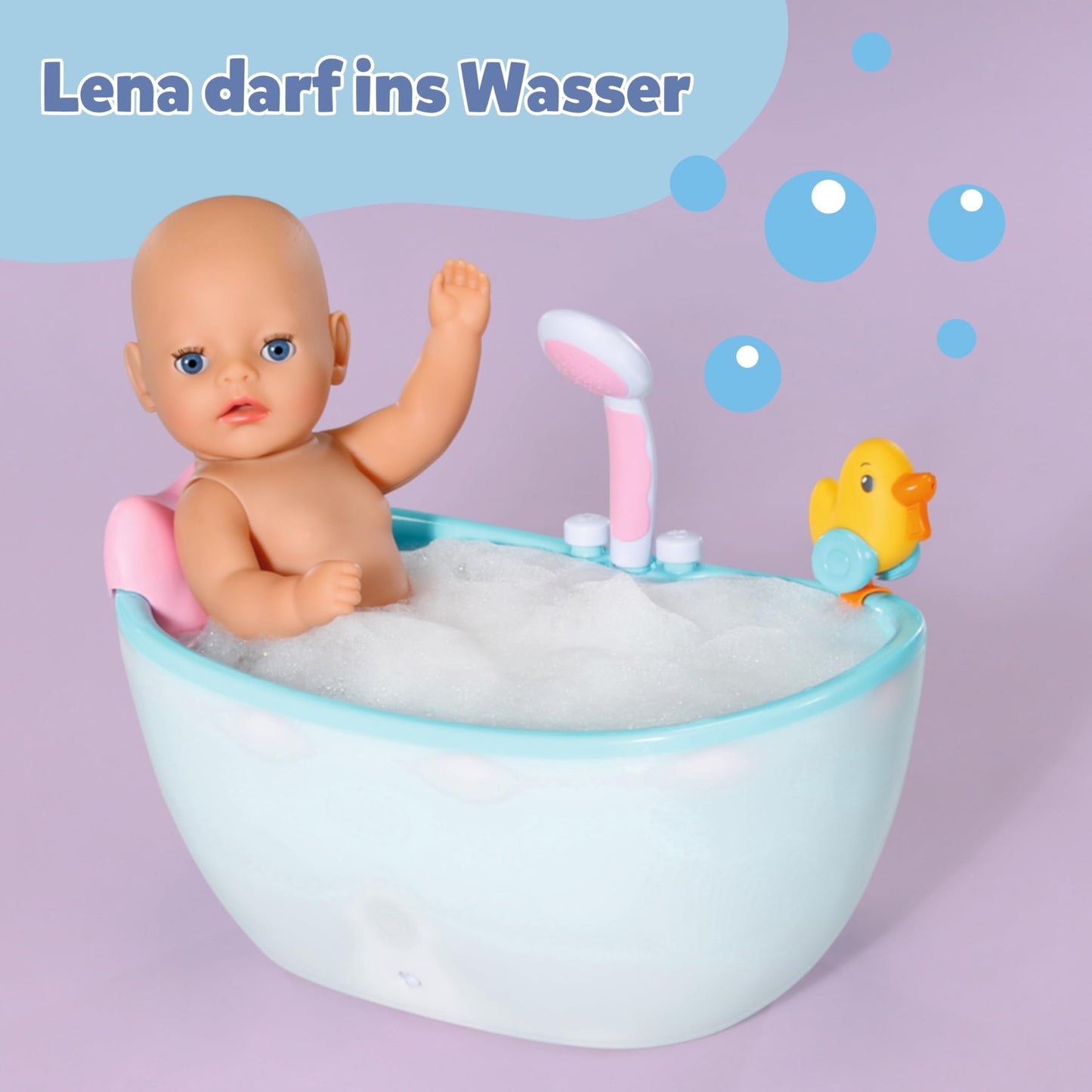 BABY born Lena 36cm, baby doll with 7 functions for toddlers aged 1 year and up, battery-free operation, 36 cm in size, black.