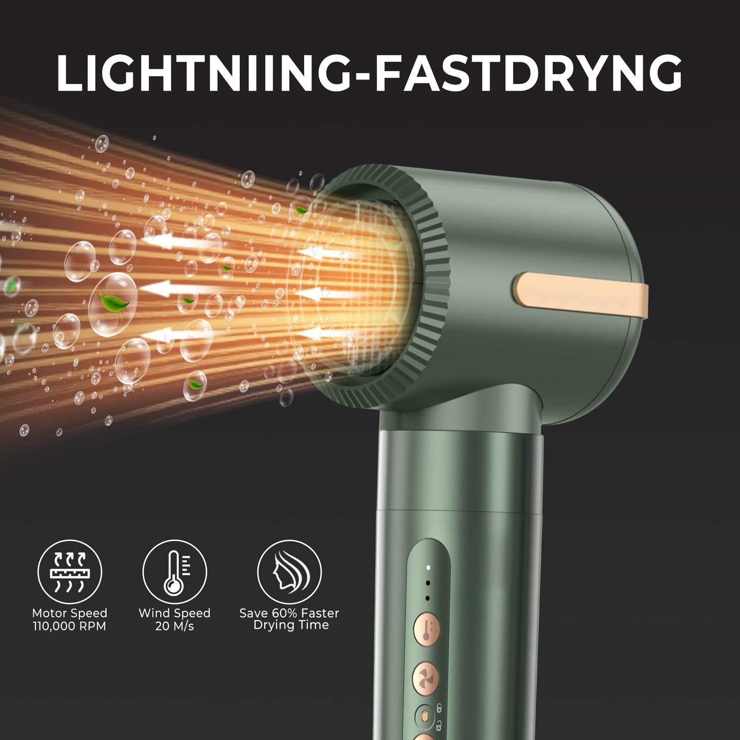 7 In 1 Air Styler, 11000RPM Hair Dryer Brush, Hot Air Brush Hair Styler, Ionic Hair Dryer with Blow Dryer, Left Right Curling Iron, Round Brush Dryer, Thermal Brush, Hair Straightener Brush, 3 Temperature & Wind Settings.