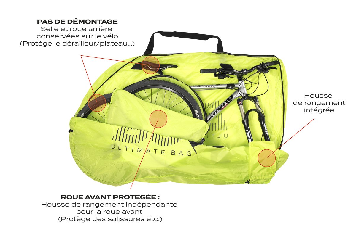 Buds-Sports protective cover for Mountainbike MTBag Light, no need to remove rear wheel, unique concept worldwide, your mountain bike protected in seconds, ideal for balcony/garage/car.