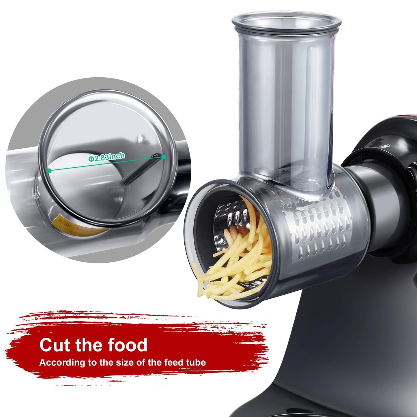 AMZCHEF Slow Juicer Accessory - 3 Stainless Steel 304 Drum Grater Attachments - For ZM1501 & GM3001 - Multifunctional & Safe - Easy to Clean, P-001