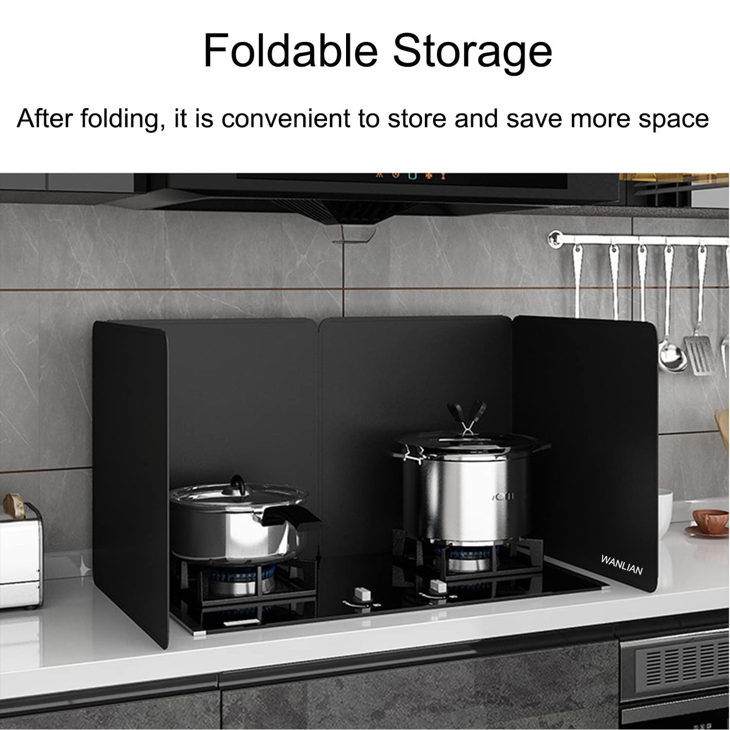 Splash guard, grease guard, 4-sided oil splash guard, foldable stove kitchen foldable kitchen splash plate splash guard kitchen and stove guard stove splash guard
