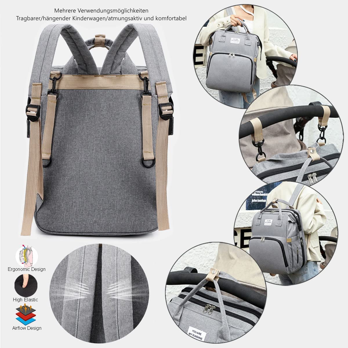 Bibykivn Baby diaper bag backpack, diaper backpack, baby bag travel backpack with changing pad, multifunctional waterproof large capacity diaper backpack, great for mom.