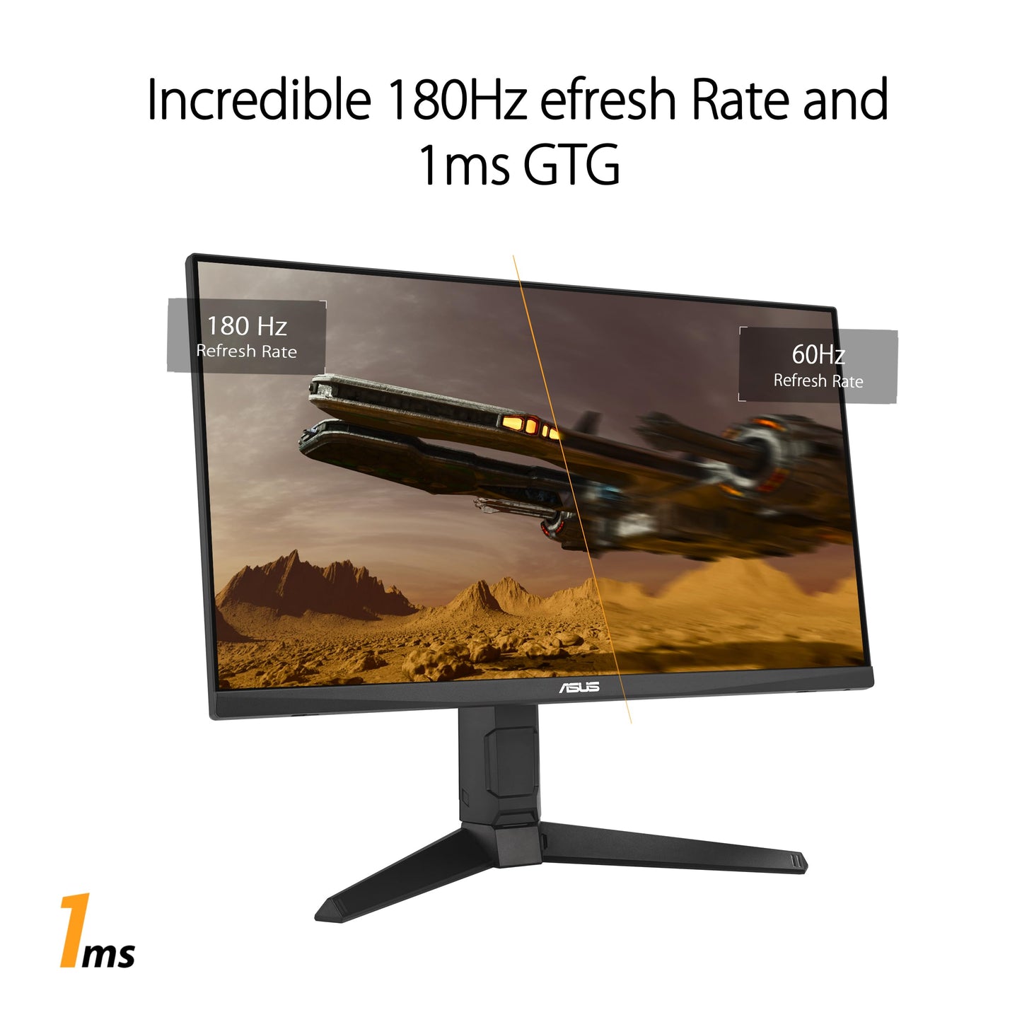 ASUS TUF Gaming VG249QL3A - 24-inch Full HD monitor - 180 Hz, 1ms GtG, G-Sync, FreeSync, AdaptiveSync, ELMB, GameFast Input - Fast-IPS panel, 16:9, 1920x1080, DP, HDMI, ergonomic, speaker