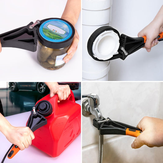 Toolwiz band wrench set, 2-piece oil filter wrench set, universal rubber band wrench for glass opening, pipe wrench, plumbing - Orange