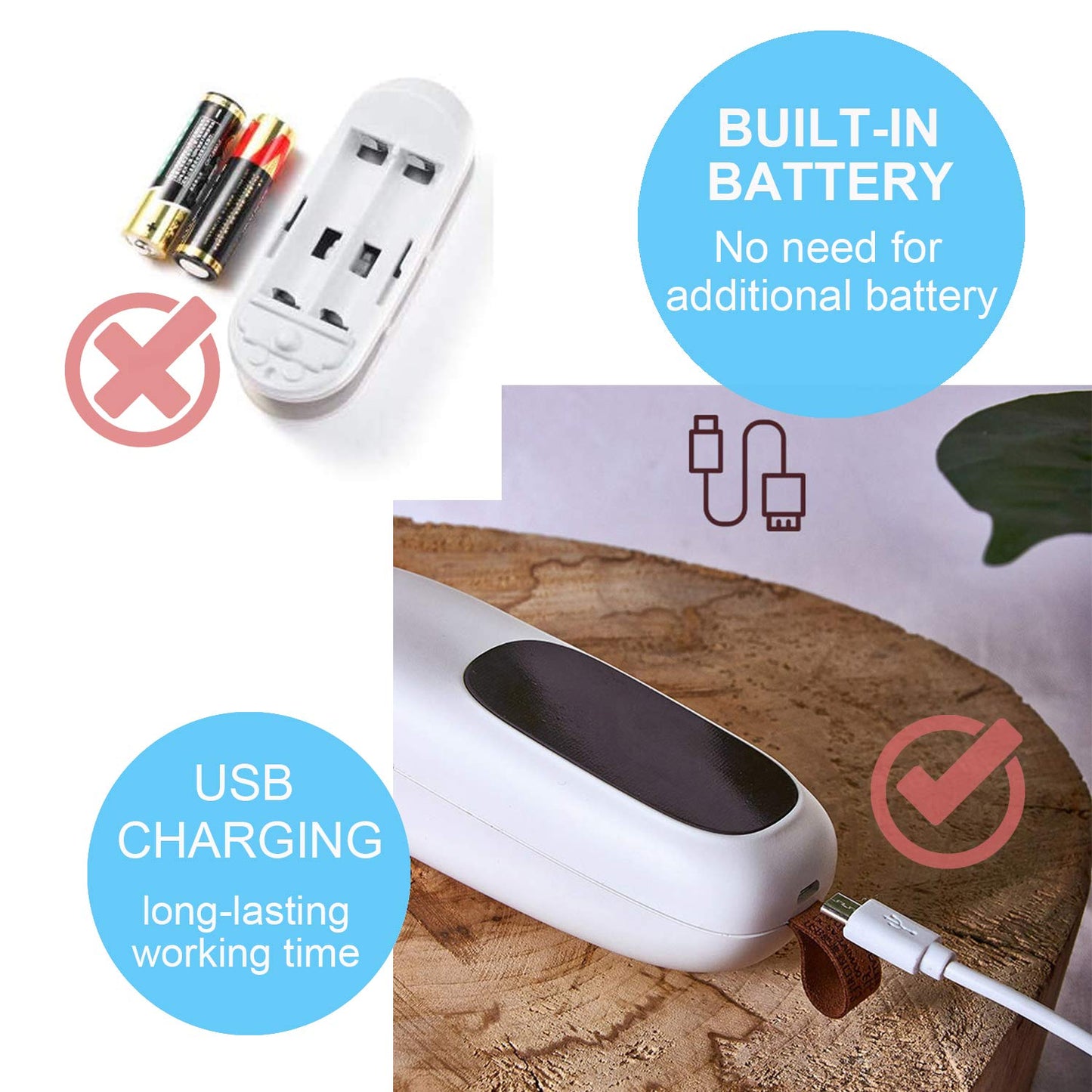WELUV Mini foil sealer with cutter USB bag sealer High safety charging 2in1 handheld foil sealer Handy bag sealer Bags wood chips plastic bags