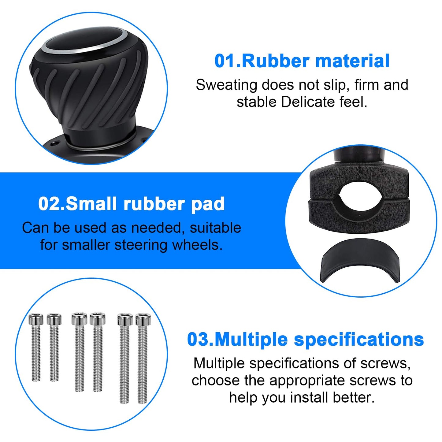 2 Pieces Universal Steering Wheel Knob Spinner, Tractor Steering Wheel Knob, Steering Wheel Spinner Knob, Steering Wheel Spin knob Steering Aid, Universal Steering Wheel Spinner for Automotive, Truck, Tractor, Forklift, etc. (Black-B)