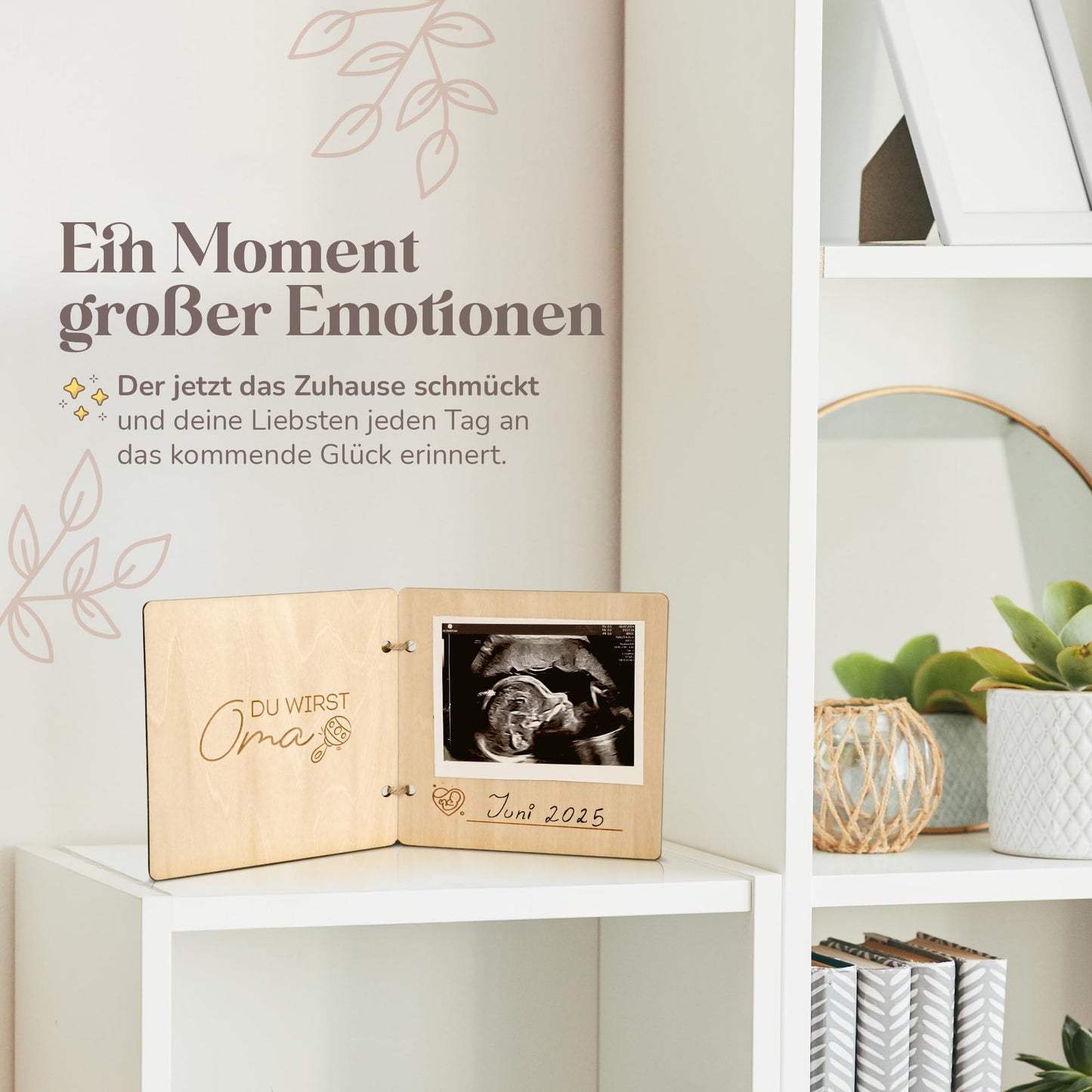 Announcing pregnancy with wooden book (You're going to be a grandma)
