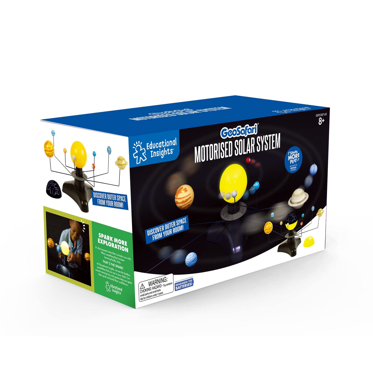 Learning Resources GeoSafari® Solar System Toy with motor & light, Ages 8+, glowing planet model, spins & projects starry sky, educational toy for kids