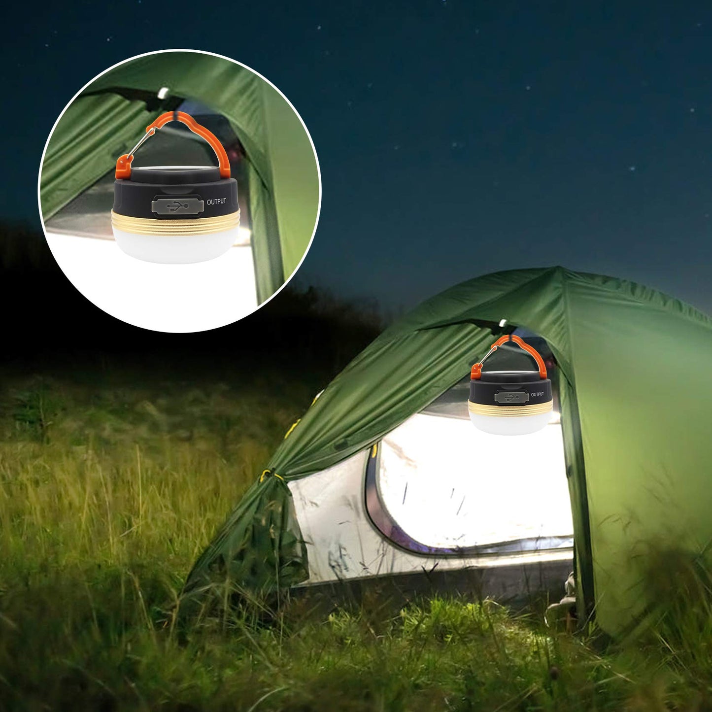 Mostop Camping Lantern 2 Pack LED USB Rechargeable Camping Light Waterproof 3 Modes Power Bank Tent Lights for Outdoor Camping Hiking Emergency