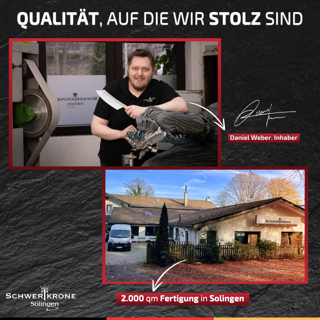 Sword Crown Kitchen Knife Set Solingen - Fruit & Vegetable Knife, 2 pieces, stainless steel, rustproof, olive wood, 3" blade.