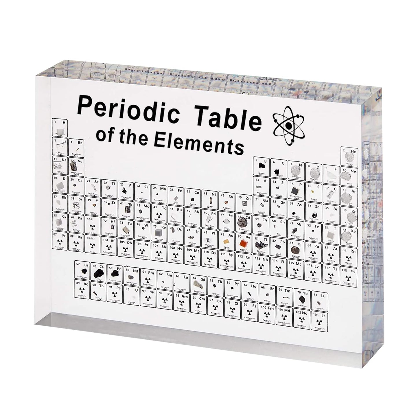 Acrylic Periodic Table, Upgraded Large Periodic Table of 83 Elements, Gifts DIY Desk Ornaments Decoration, Suitable for Students Teachers Crafts Decor (Without Light Base)