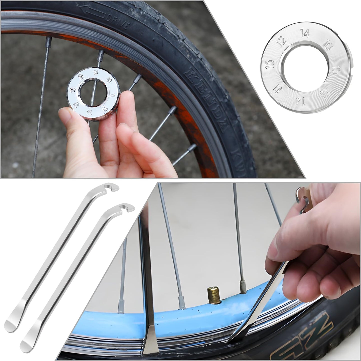 Worthfav bicycle repair kit for on the go, 17 in 1 bike tool set detachable, bike repair kit multitool saddle bag for bicycle accessories ebike kit mountain bike repair kit
