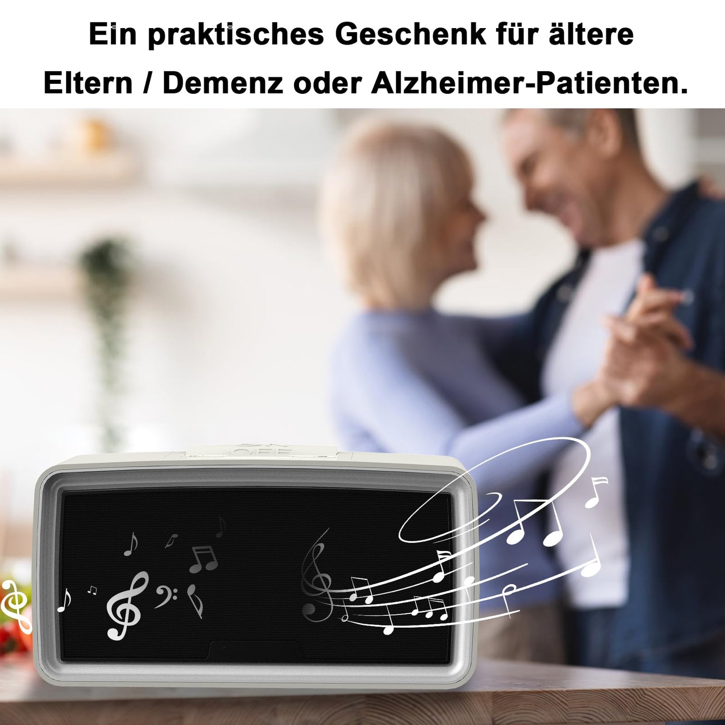 (New) iGuerburn 32GB mp3 player for seniors, simple music player for older people with dementia, easy-to-use music box dementia Alzheimer products gifts - white-gray