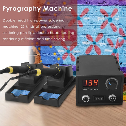 Aomdom Pyrography Machine 60W Wood Burning Machine Kit with 0-850℃ Adjustable Temperature Control Branding Iron Set for Wood Leather Pumpkin