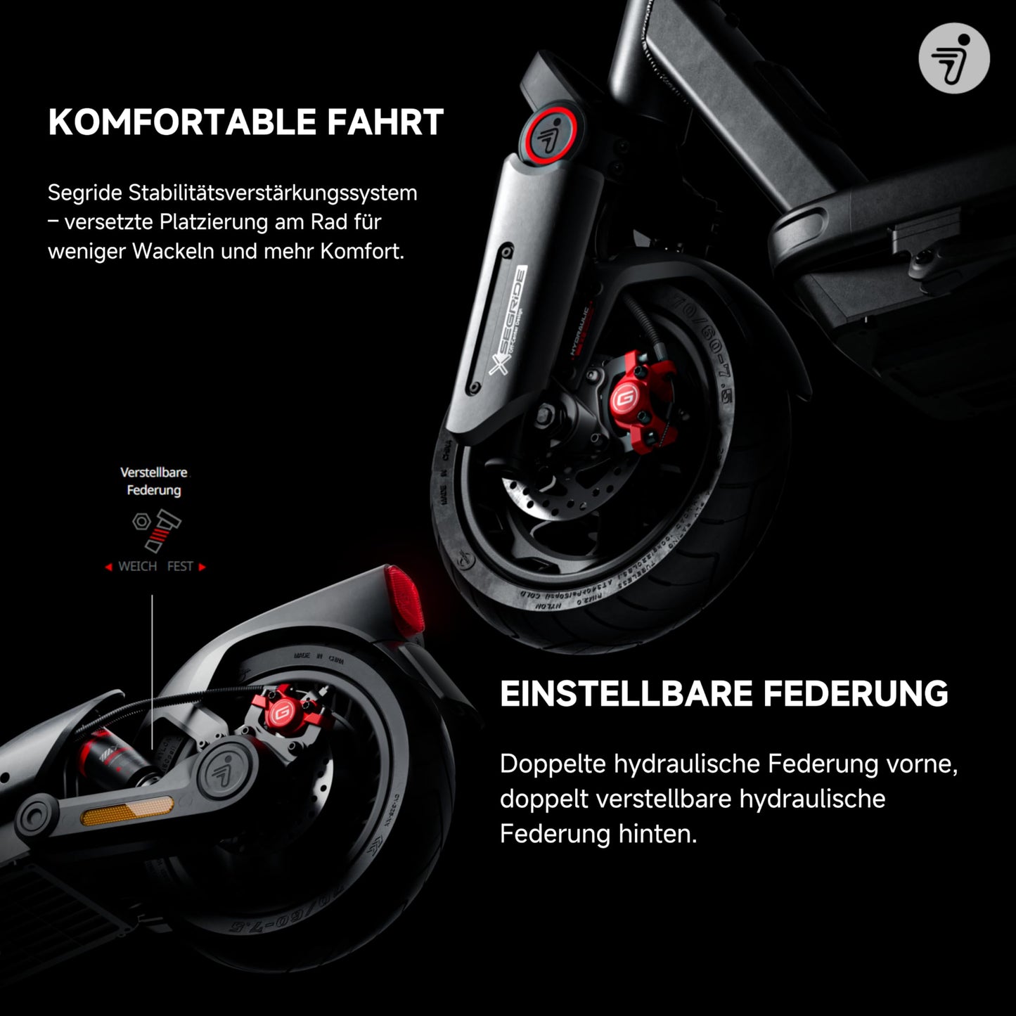 Segway-Ninebot MAX G3 D, E-scooter with street legal, 80km range in Eco mode, 75km at 20km/h, 3.5h charging time, 130kg max weight capacity, dual hydraulic suspension, smart display.