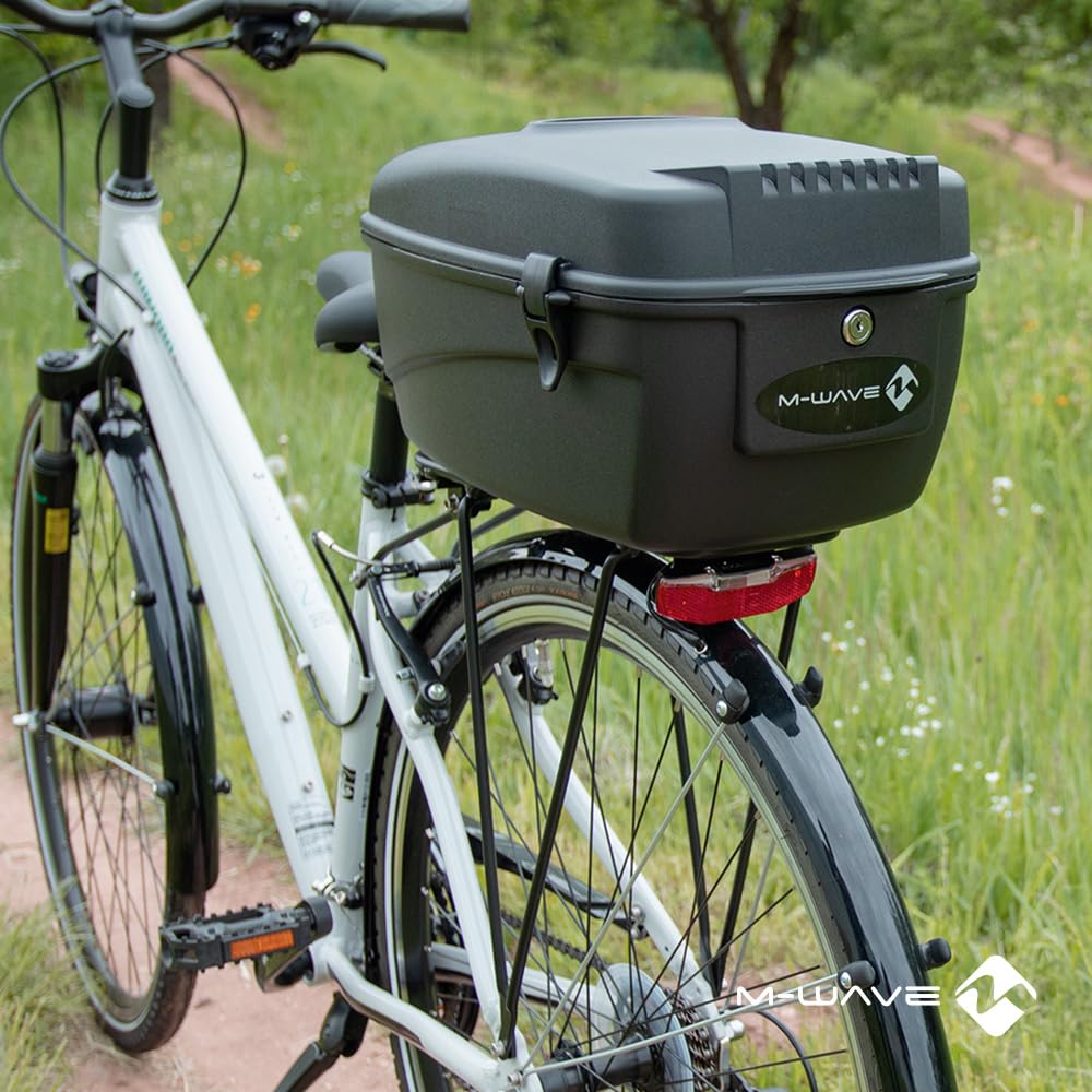 M-Wave Lockable Waterproof Bicycle Rack Box, Amsterdam Box L, Black